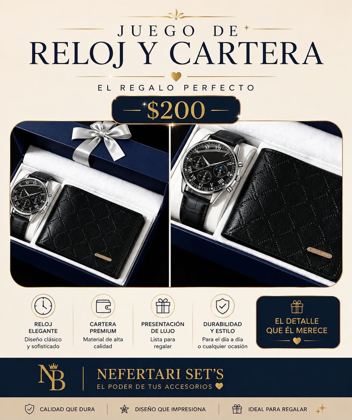 Set de Reloj y Cartera