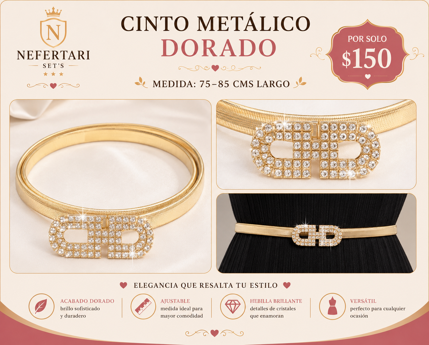 Cinto  Dorado Dama